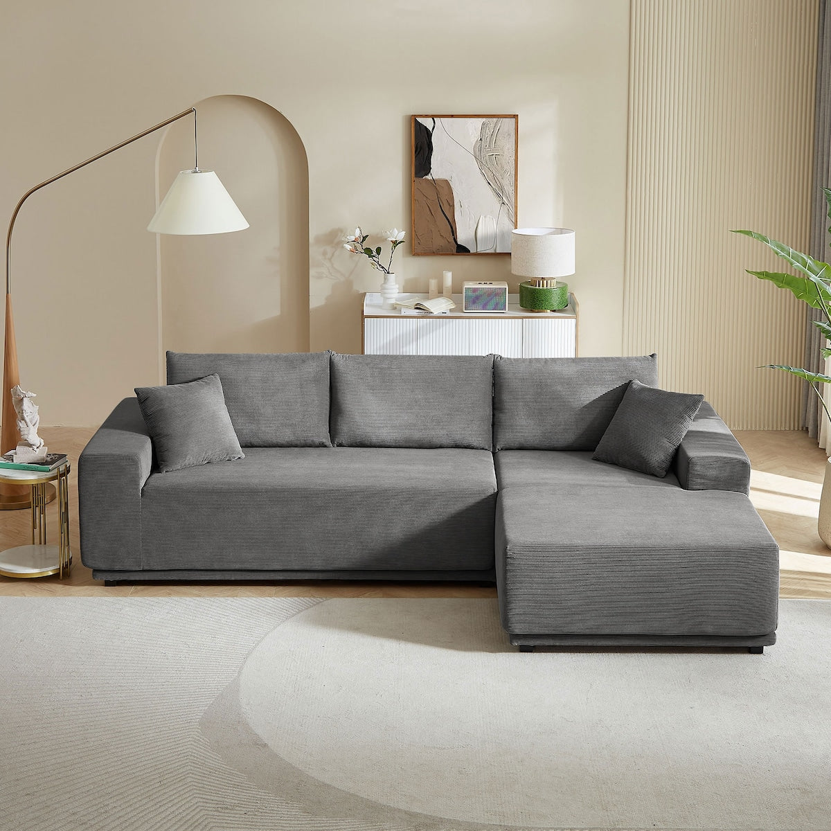 Modular Sectional Living Room Sofa Set Upholstered Sleeper Sofa for Living Room, Bedroom, Salon, 2 PC Free Combination