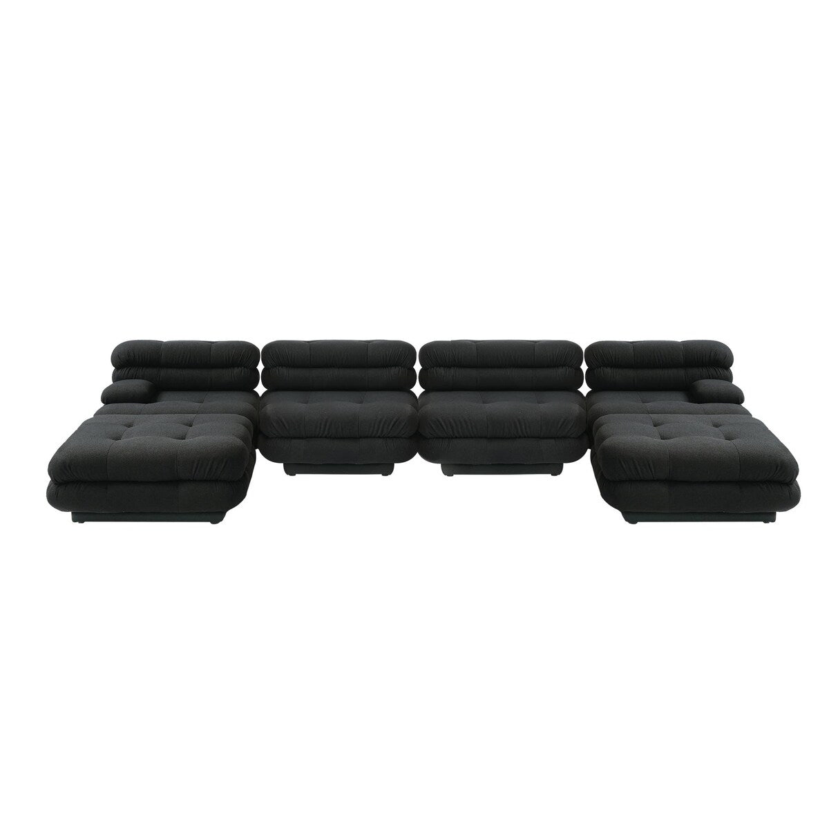 Modular Sectional Sofa Couch,146.44 inch U Shape Sofa Couch,Oversized 4 Seater Couch with 2 Ottomans