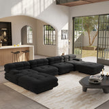 Modular Sectional Sofa Couch,146.44 inch U Shape Sofa Couch,Oversized 4 Seater Couch with 2 Ottomans