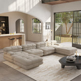 Modular Sectional Sofa Couch,146.44 inch U Shape Sofa Couch,Oversized 4 Seater Couch with 2 Ottomans
