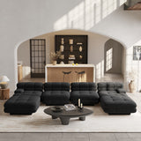 Modular Sectional Sofa Couch,146.44 inch U Shape Sofa Couch,Oversized 4 Seater Couch with 2 Ottomans