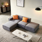 Modular Sofa L Shape Sofa & Chaise Sectional Couch with Convertible Ottoman Chaise