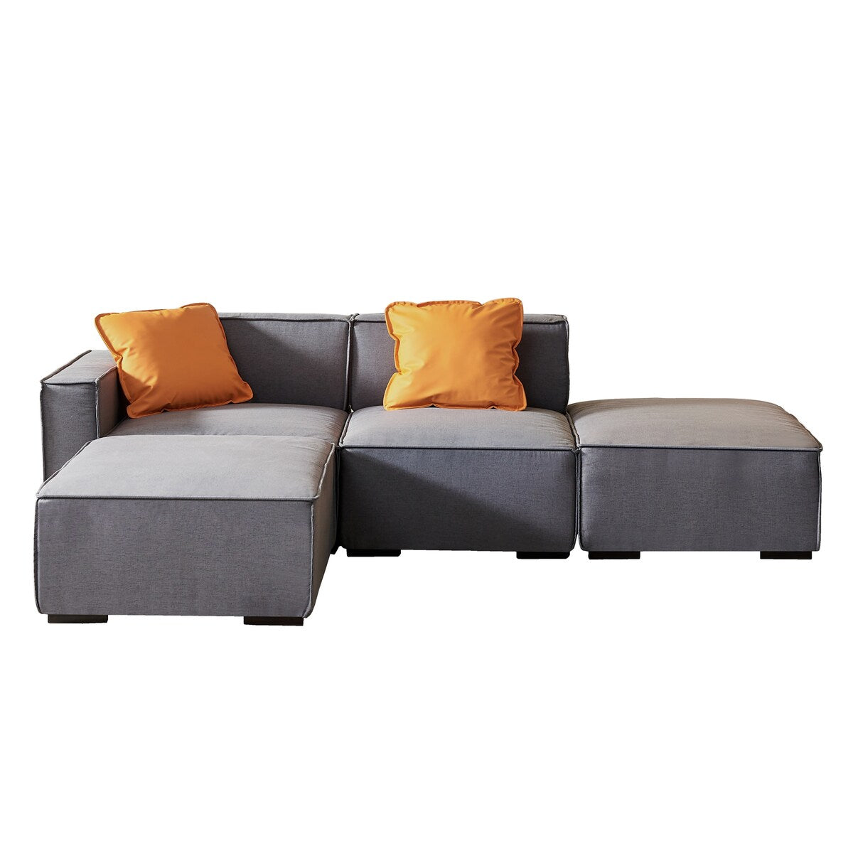 Modular Sofa L Shape Sofa & Chaise Sectional Couch with Convertible Ottoman Chaise