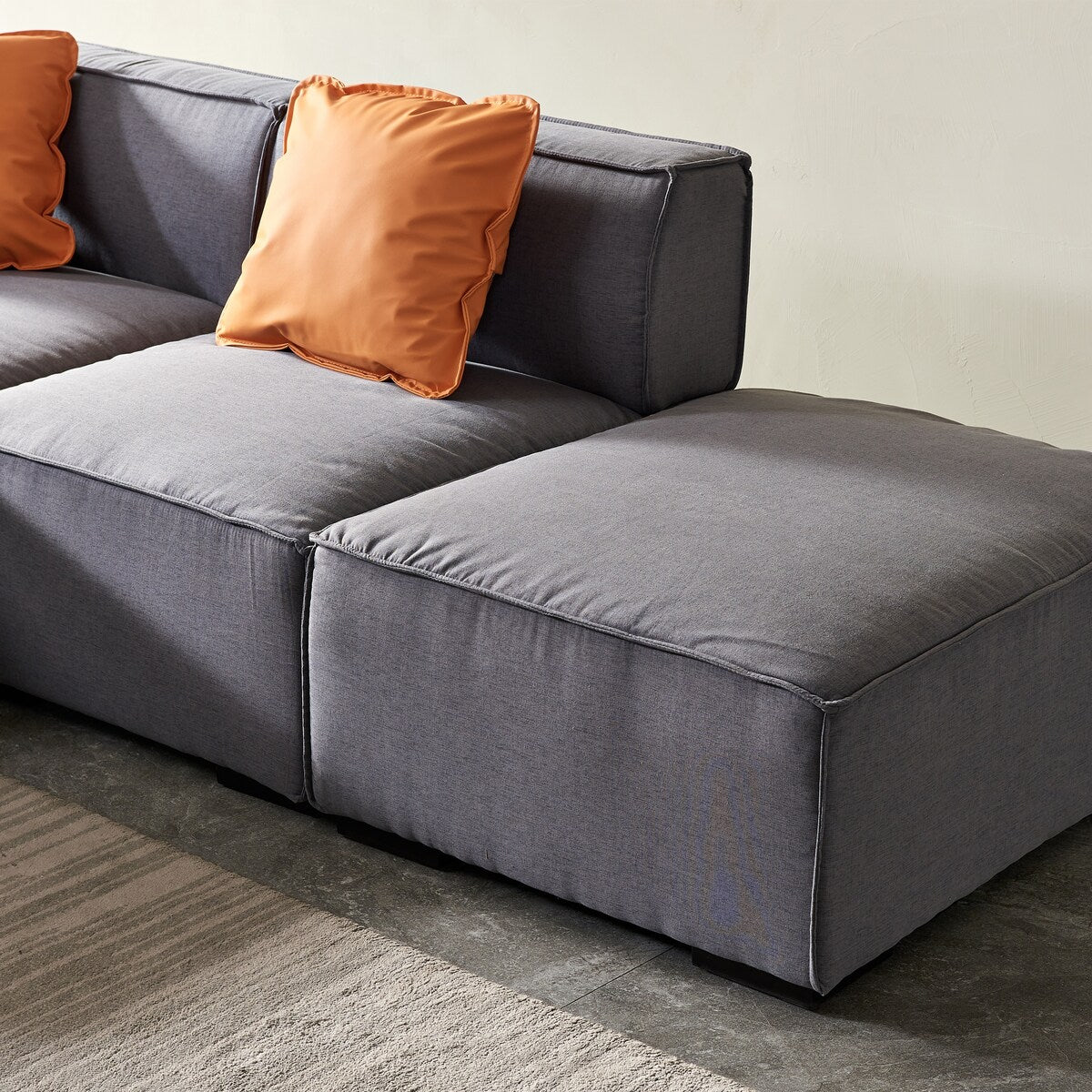 Modular Sofa L Shape Sofa & Chaise Sectional Couch with Convertible Ottoman Chaise