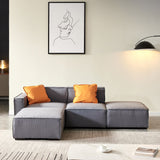 Modular Sofa L Shape Sofa & Chaise Sectional Couch with Convertible Ottoman Chaise