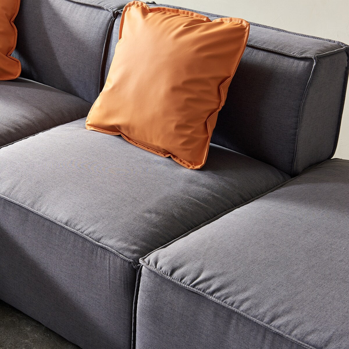 Modular Sofa L Shape Sofa & Chaise Sectional Couch with Convertible Ottoman Chaise