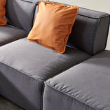 Modular Sofa L Shape Sofa & Chaise Sectional Couch with Convertible Ottoman Chaise