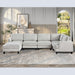 Modular Sofa, Sectional Couch U Shaped Sofa Couch with Ottoman, 6 Seat Chenille Corner Sofa for Living Room