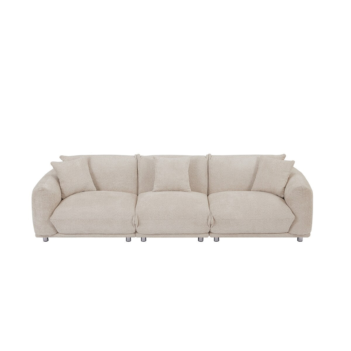 Modular Version Design 4 Seater Sofa Couch With Metal Legs And Solid Wood Frame And 3 Pillows