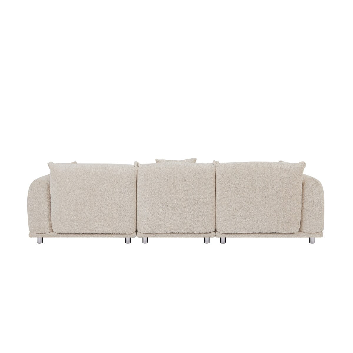 Modular Version Design 4 Seater Sofa Couch With Metal Legs And Solid Wood Frame And 3 Pillows