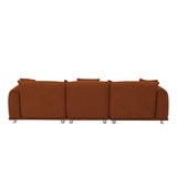Modular Version Design 4 Seater Sofa Couch With Metal Legs And Solid Wood Frame And 3 Pillows