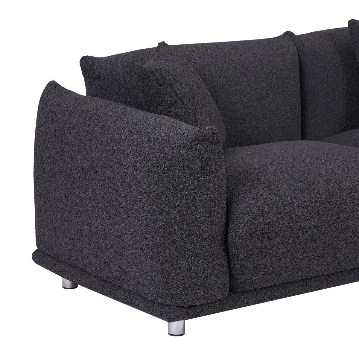 Modular Version Design 4 Seater Sofa Couch With Metal Legs And Solid Wood Frame And 3 Pillows