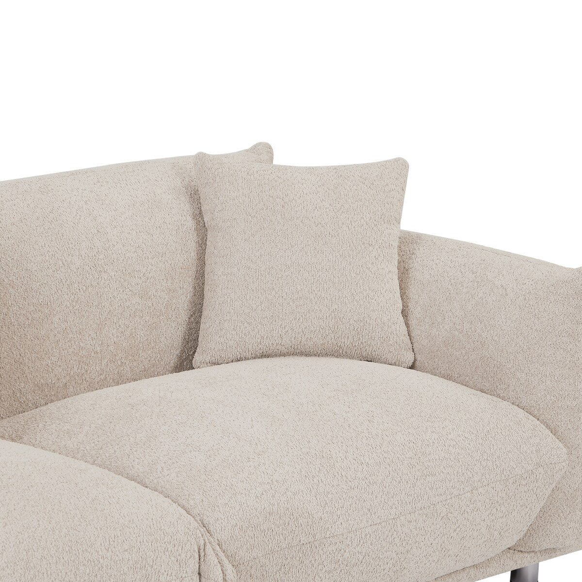 Modular Version Design 4 Seater Sofa Couch With Metal Legs And Solid Wood Frame And 3 Pillows