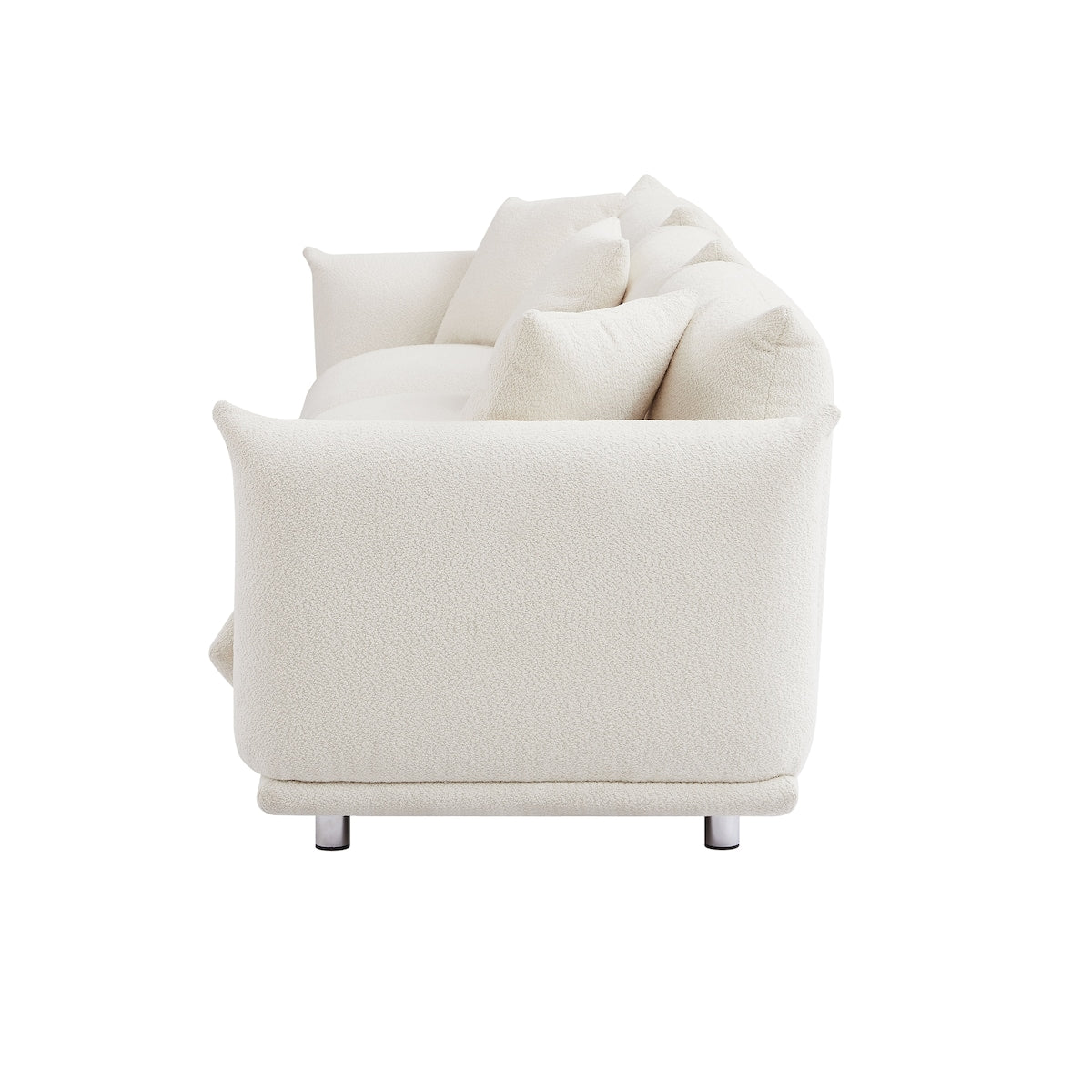 Modular Version Design 4 Seater Sofa Couch With Metal Legs And Solid Wood Frame And 3 Pillows