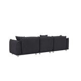 Modular Version Design 4 Seater Sofa Couch With Metal Legs And Solid Wood Frame And 3 Pillows
