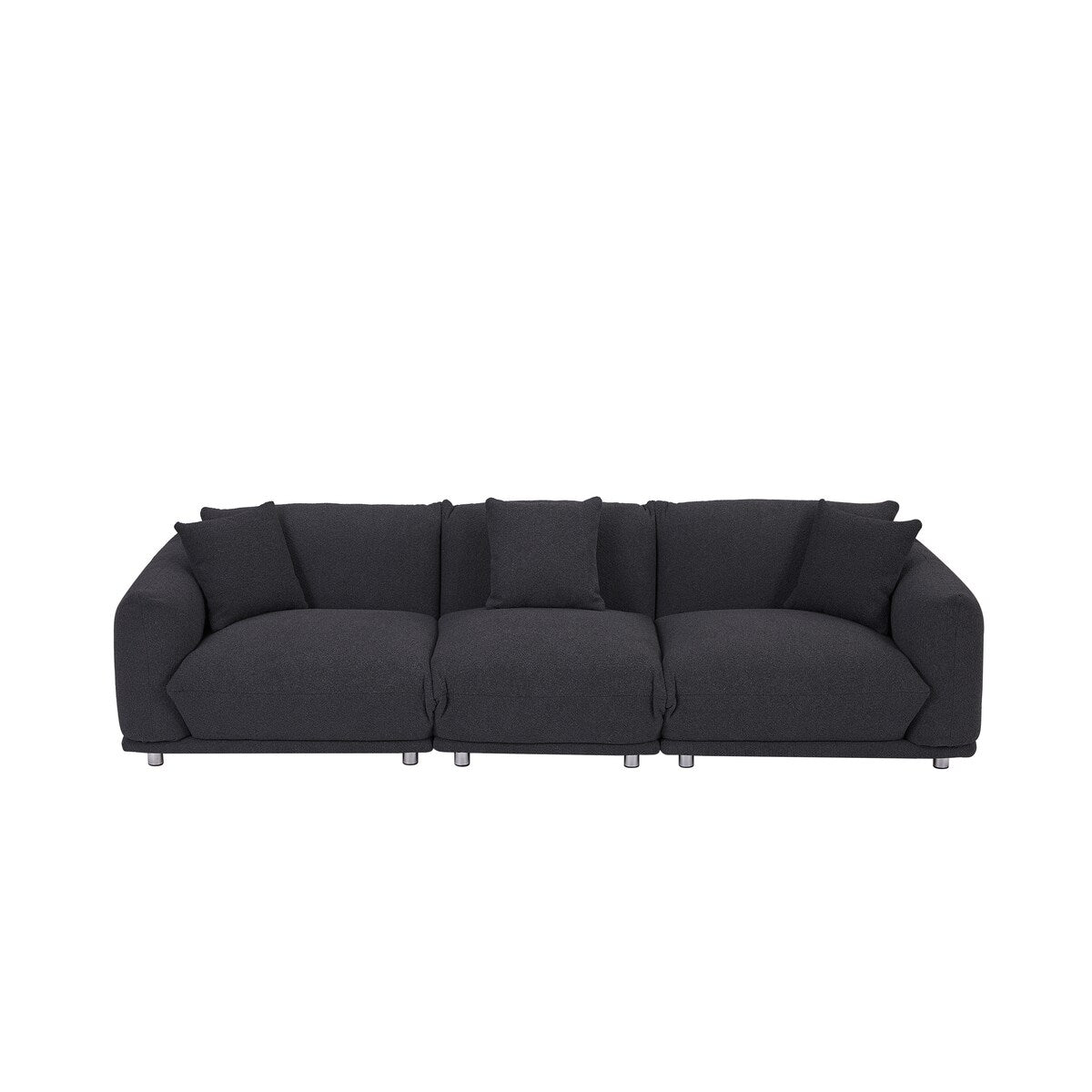 Modular Version Design 4 Seater Sofa Couch With Metal Legs And Solid Wood Frame And 3 Pillows
