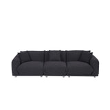 Modular Version Design 4 Seater Sofa Couch With Metal Legs And Solid Wood Frame And 3 Pillows
