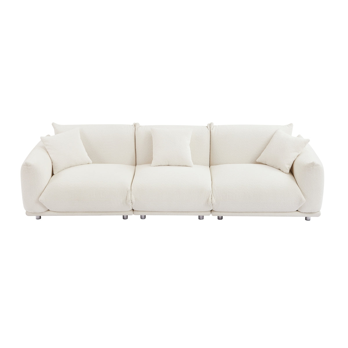 Modular Version Design 4 Seater Sofa Couch With Metal Legs And Solid Wood Frame And 3 Pillows