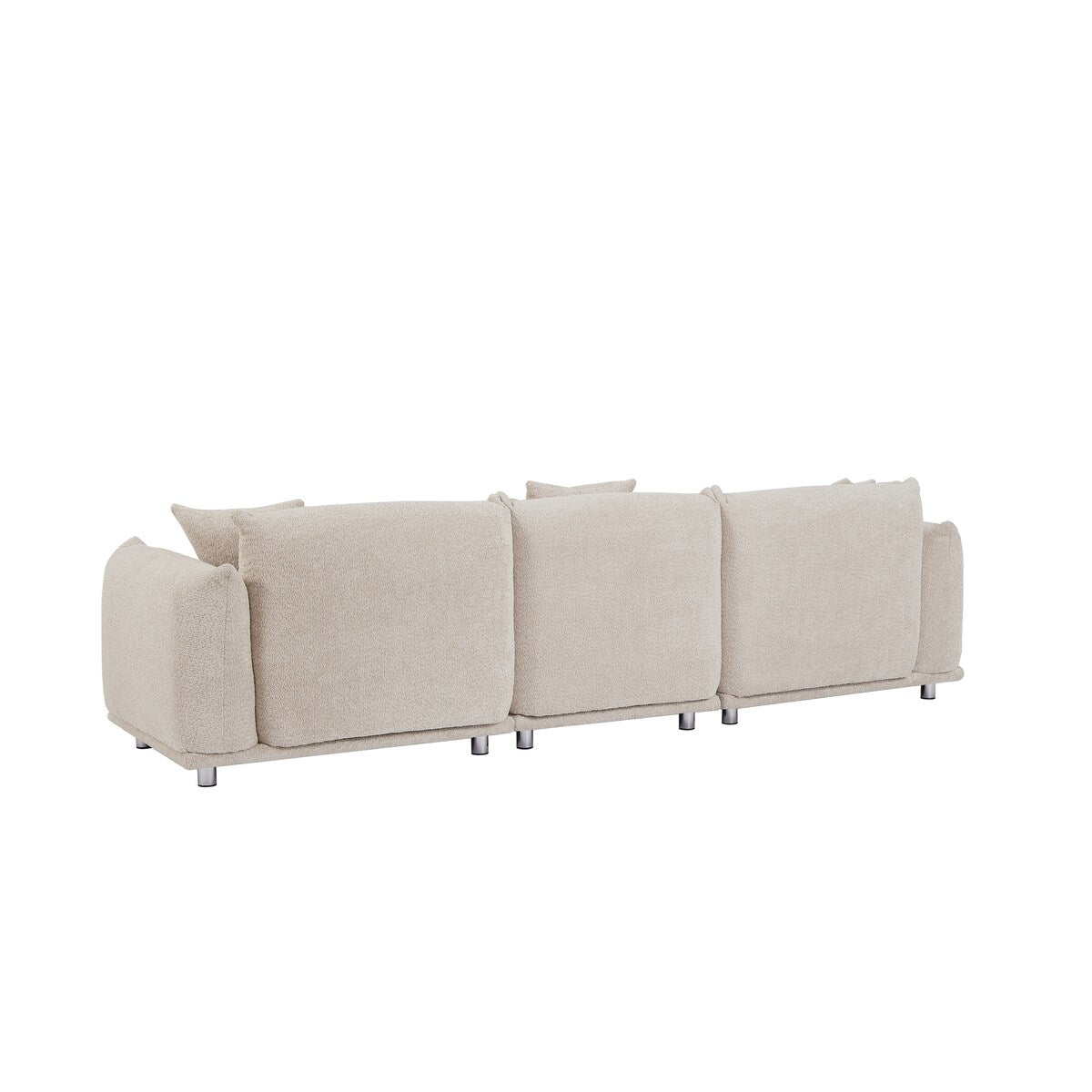 Modular Version Design 4 Seater Sofa Couch With Metal Legs And Solid Wood Frame And 3 Pillows