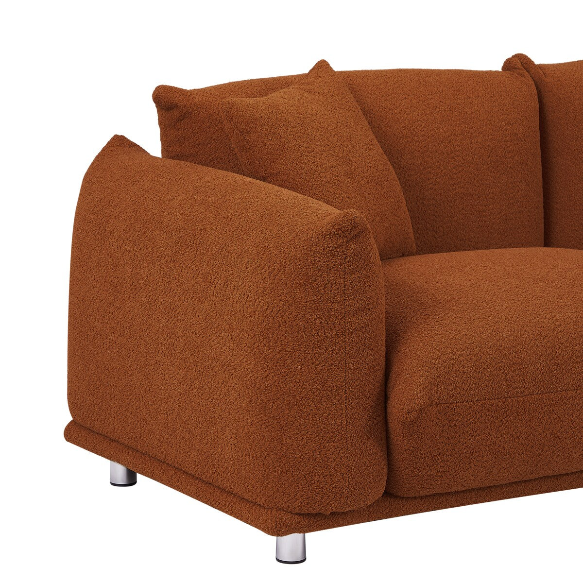 Modular Version Design 4 Seater Sofa Couch With Metal Legs And Solid Wood Frame And 3 Pillows
