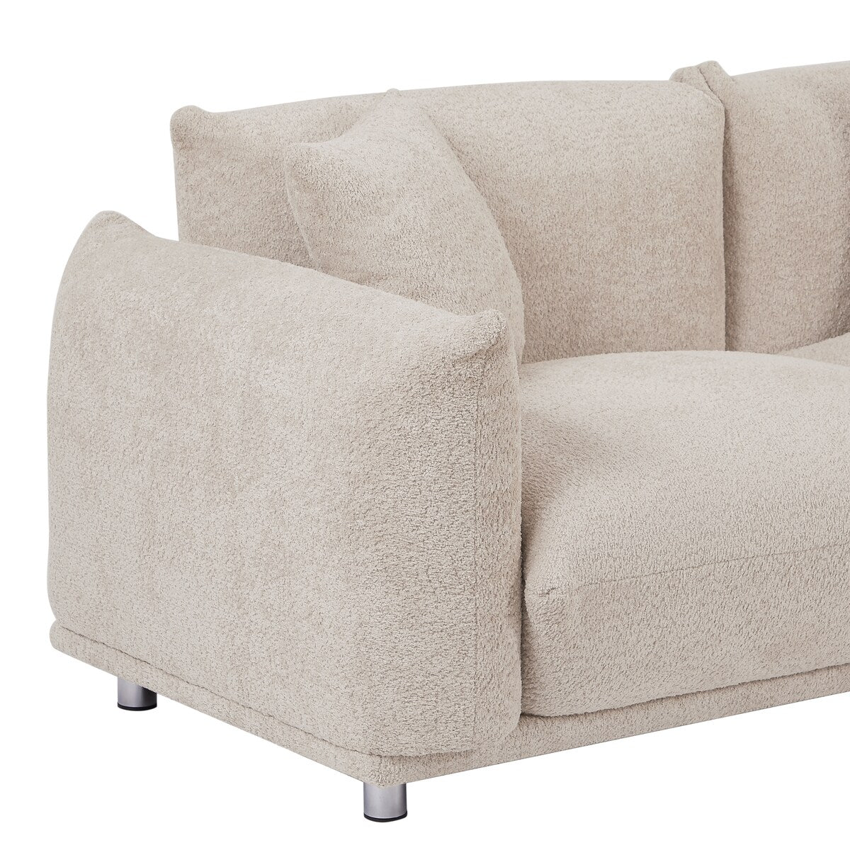 Modular Version Design 4 Seater Sofa Couch With Metal Legs And Solid Wood Frame And 3 Pillows