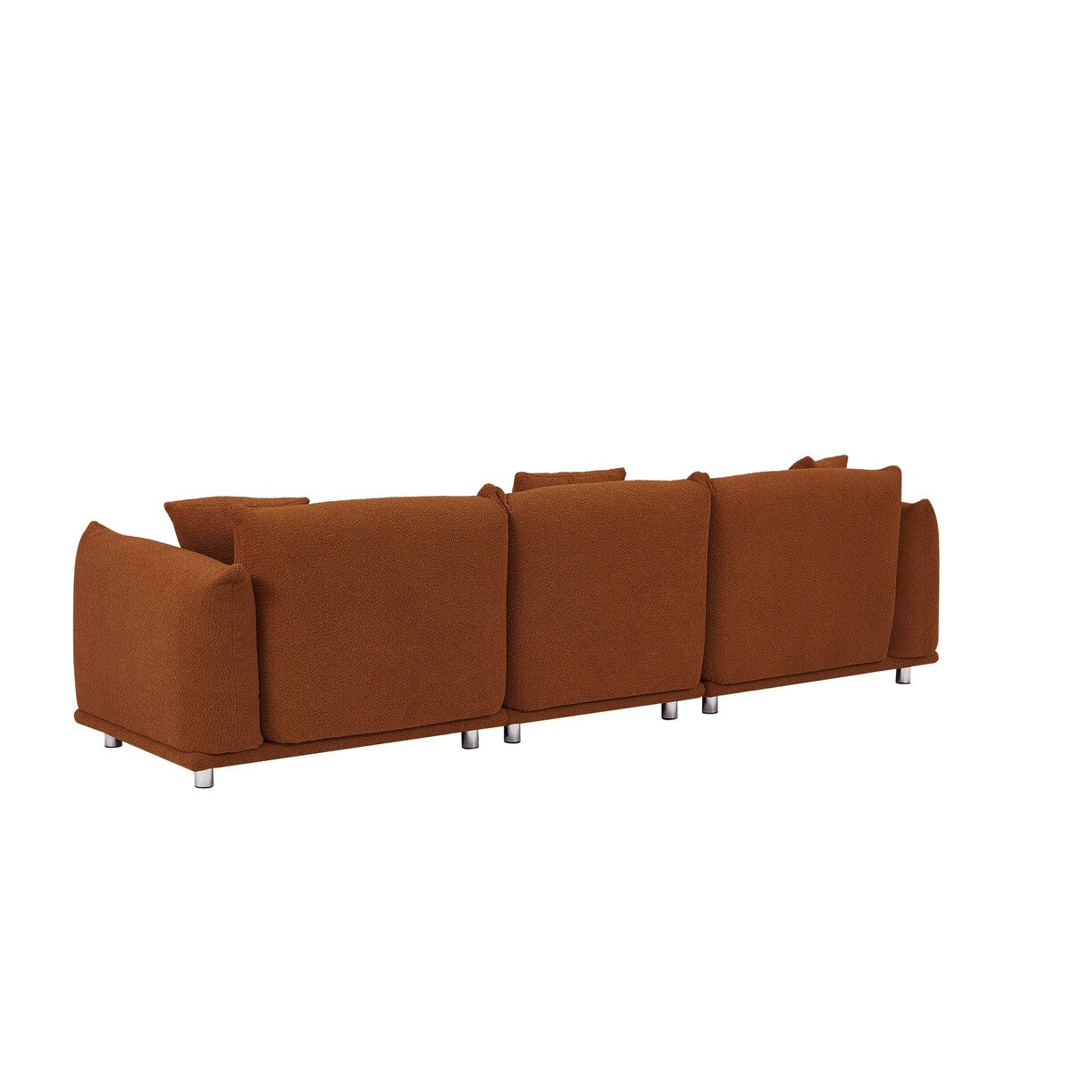 Modular Version Design 4 Seater Sofa Couch With Metal Legs And Solid Wood Frame And 3 Pillows