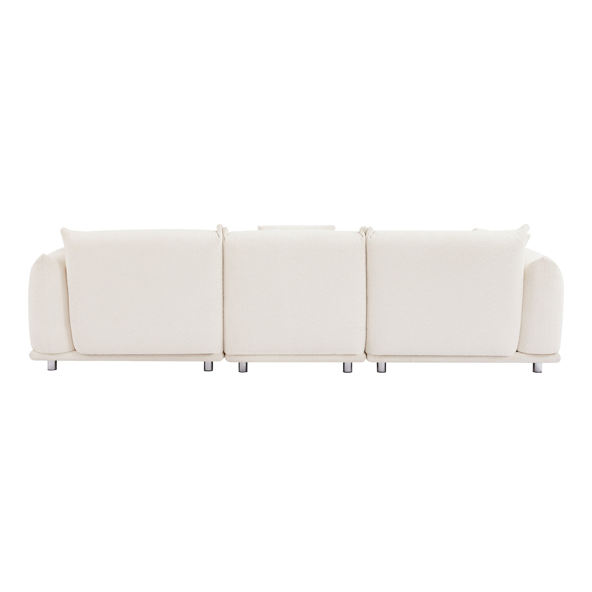 Modular Version Design 4 Seater Sofa Couch With Metal Legs And Solid Wood Frame And 3 Pillows