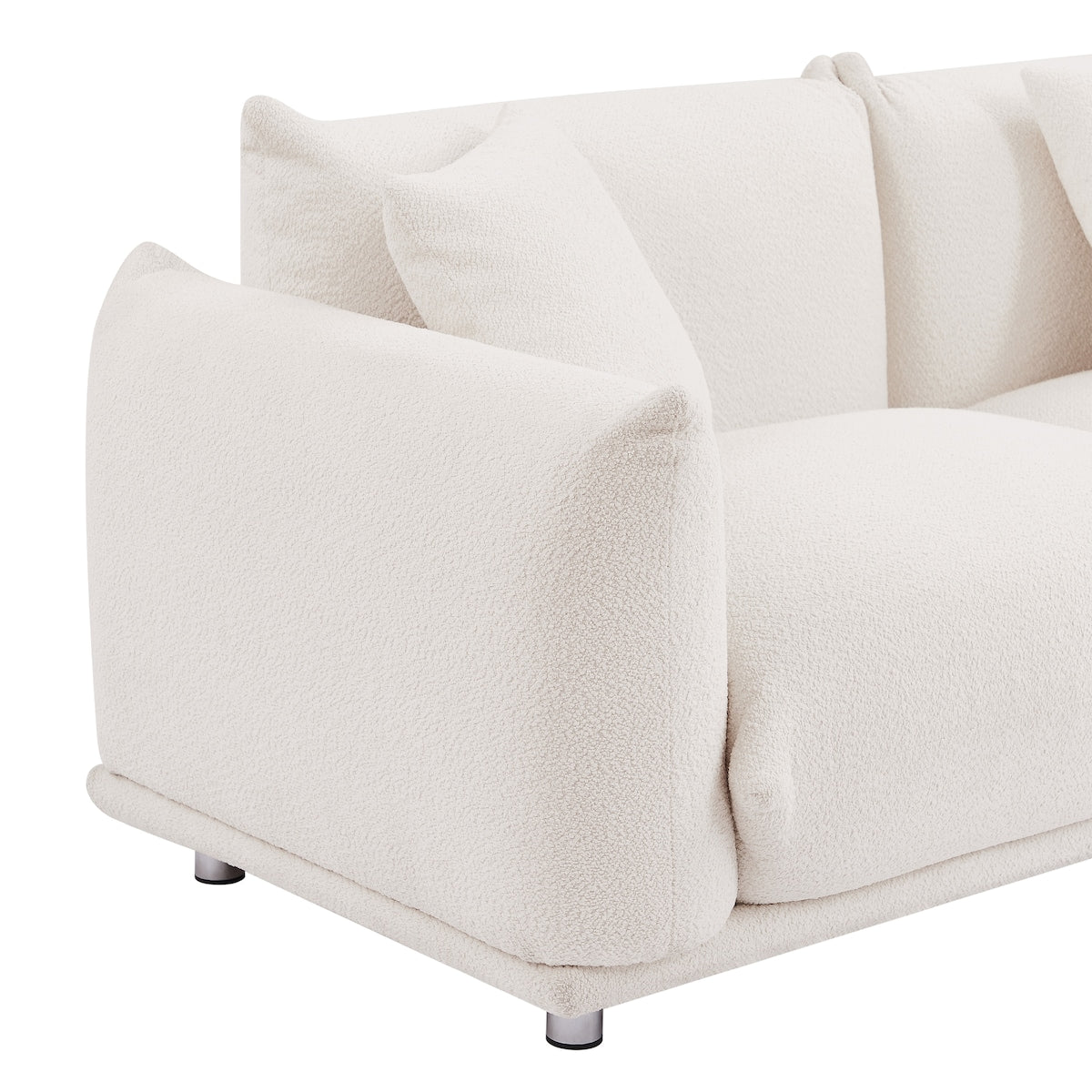 Modular Version Design 4 Seater Sofa Couch With Metal Legs And Solid Wood Frame And 3 Pillows