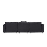 Modular Version Design 4 Seater Sofa Couch With Metal Legs And Solid Wood Frame And 3 Pillows