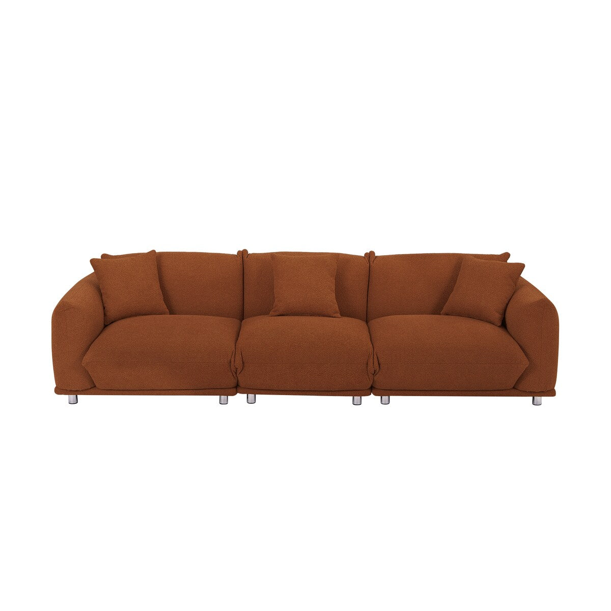 Modular Version Design 4 Seater Sofa Couch With Metal Legs And Solid Wood Frame And 3 Pillows