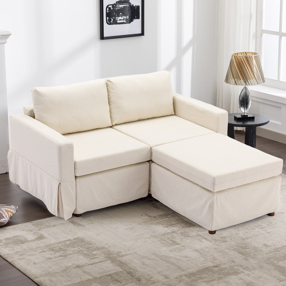 Module Sectional Sofa Couch With 1 Ottoman,Cushion Removable and Washable