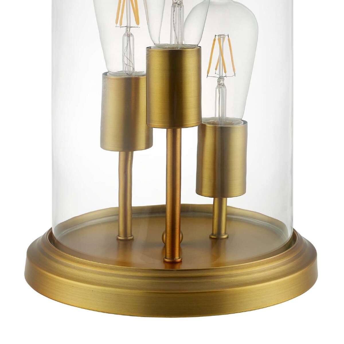 Modway Admiration Vintage Brass Metal and Glass Cloche End Table Lamp - N/A