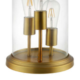 Modway Admiration Vintage Brass Metal and Glass Cloche End Table Lamp - N/A