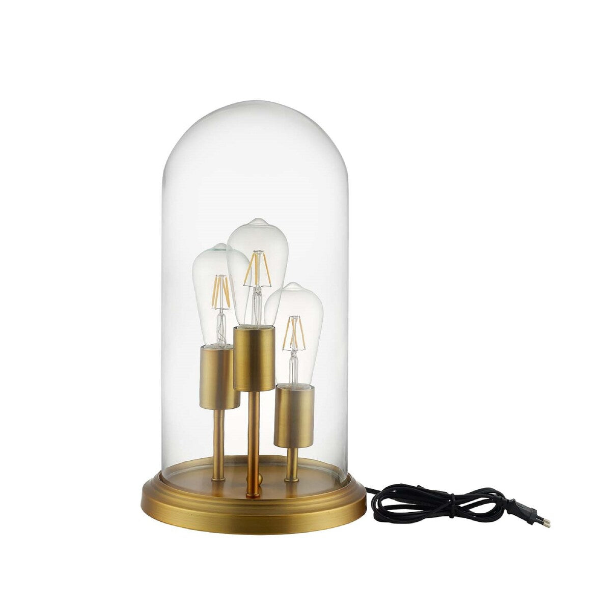 Modway Admiration Vintage Brass Metal and Glass Cloche End Table Lamp - N/A