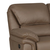 Moe 72 Inch Manual Recliner Loveseat, Cupholders, Mocha Brown Microfiber