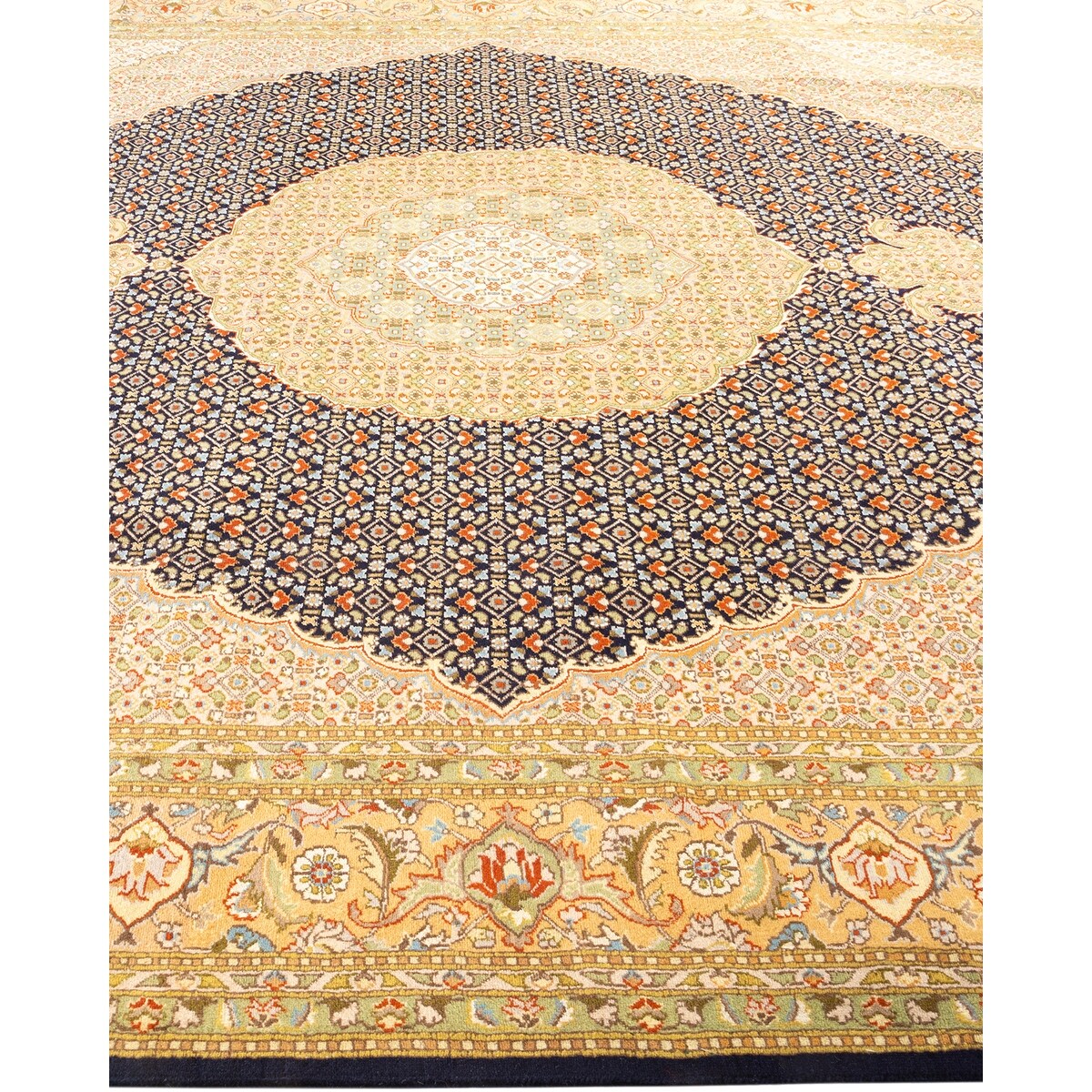 Overton Hand Knotted Wool Vintage Inspired Traditional Mogul Blue Area Rug - 8 x 10