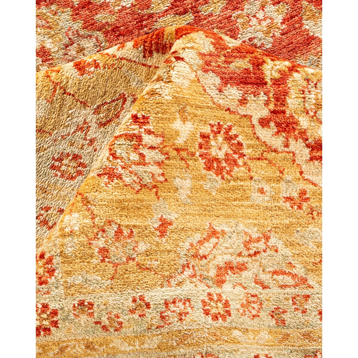 Overton Hand Knotted Wool Vintage Inspired Traditional Mogul Orange Area Rug - 8 x 10