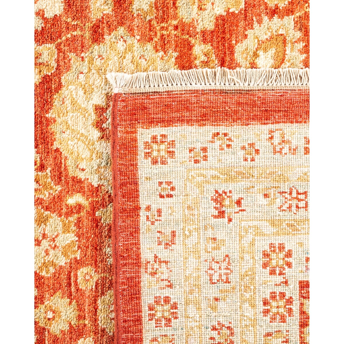 Overton Hand Knotted Wool Vintage Inspired Traditional Mogul Orange Area Rug - 8 x 10