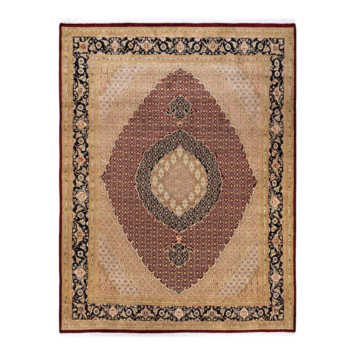 Overton Hand Knotted Wool Vintage Inspired Traditional Mogul Red Area Rug - 8 x 10