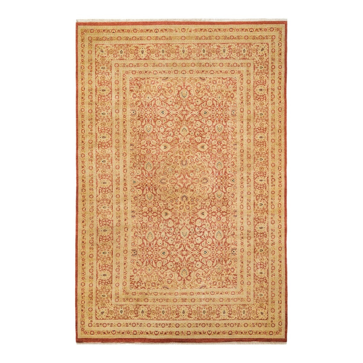 Overton Hand Knotted Wool Vintage Inspired Traditional Mogul Orange Ar