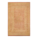 Overton Hand Knotted Wool Vintage Inspired Traditional Mogul Orange Area Rug - 6' 3" x 9' 7"