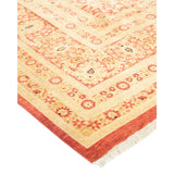 Overton Hand Knotted Wool Vintage Inspired Traditional Mogul Orange Area Rug - 6' 3" x 9' 7"