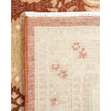 Overton Hand Knotted Wool Vintage Inspired Traditional Mogul Brown Area Rug - 8' 3" x 10' 4"