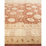 Overton Hand Knotted Wool Vintage Inspired Traditional Mogul Brown Area Rug - 8' 3" x 10' 4"