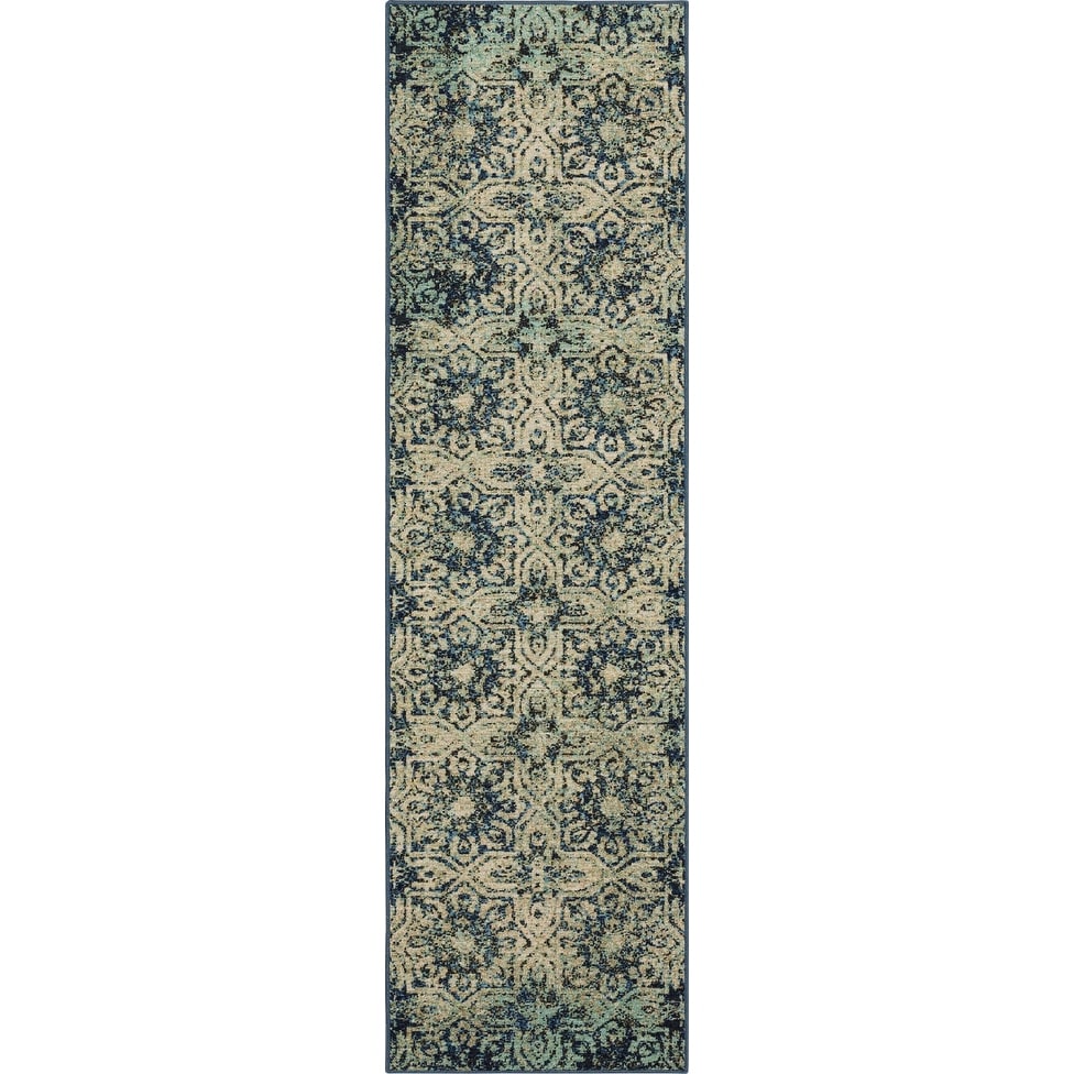 Mohawk Home Milan Navy Geometric Ornamental Medallion Area Rug