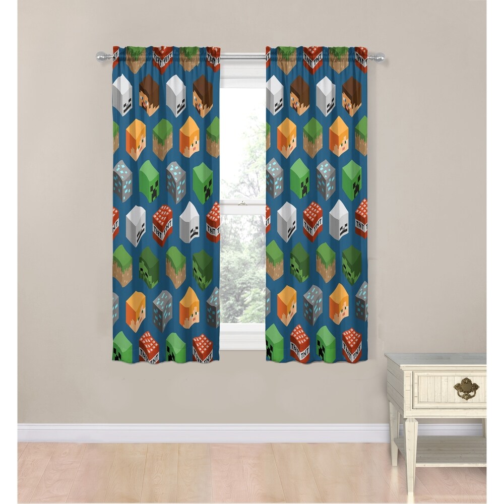 Mojang Minecraft Isometric Characters 63" Decorative Drapes Set