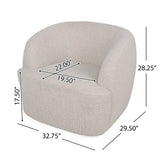 Mokena Textured Boucle Upholstered Swivel Club Chair by Christopher Knight Home