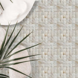 Molar 5 Tan Pebble Mosaic, Backsplash Tiles for Kitchen Walls, Shower and Bathroom Floors (12" X 12") 5 tiles per case