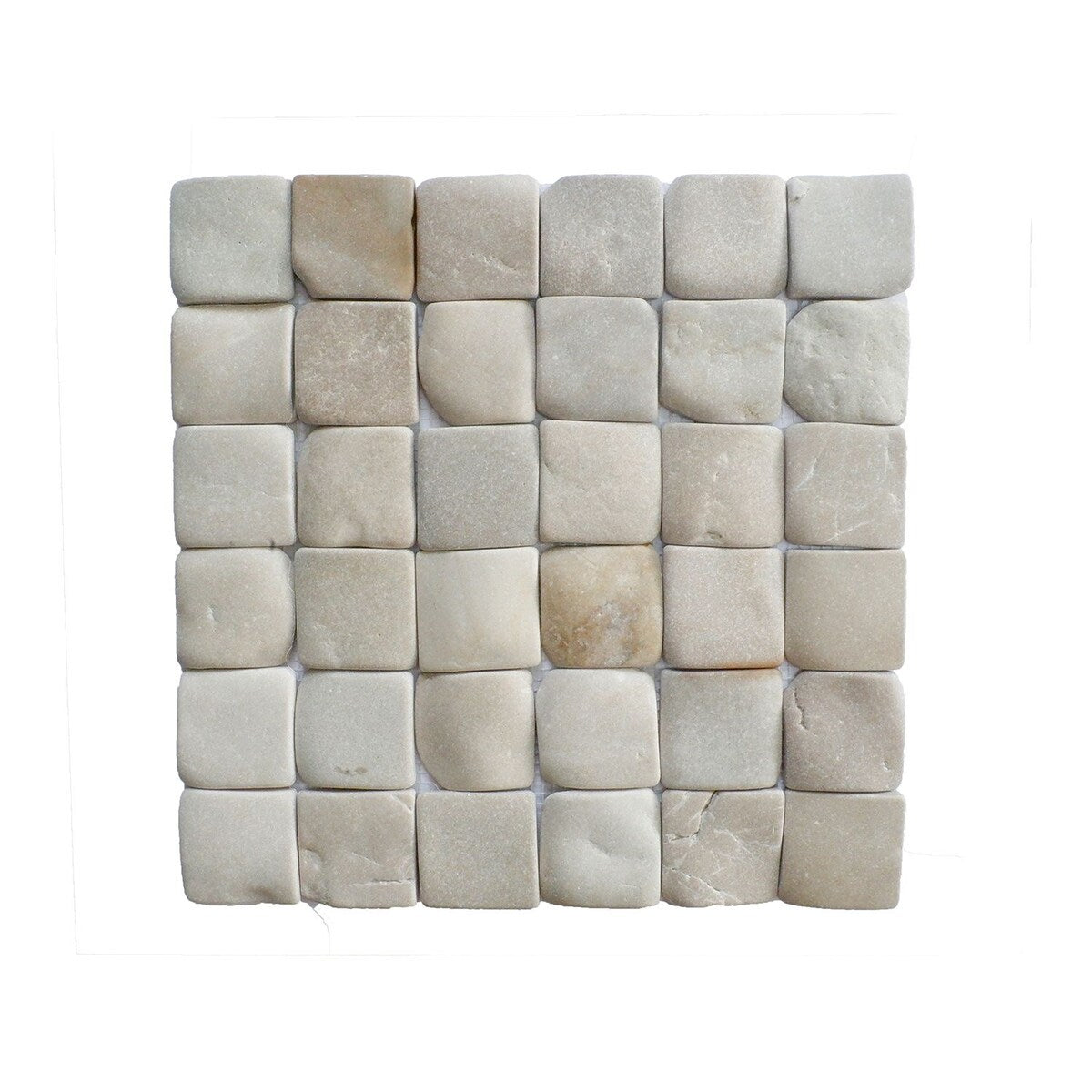 Molar 5 Tan Pebble Mosaic, Backsplash Tiles for Kitchen Walls, Shower and Bathroom Floors (12" X 12") 5 tiles per case