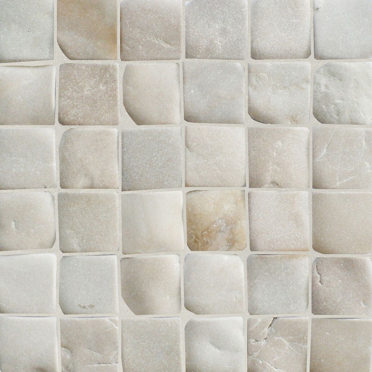 Molar 5 Tan Pebble Mosaic, Backsplash Tiles for Kitchen Walls, Shower and Bathroom Floors (12" X 12") 5 tiles per case